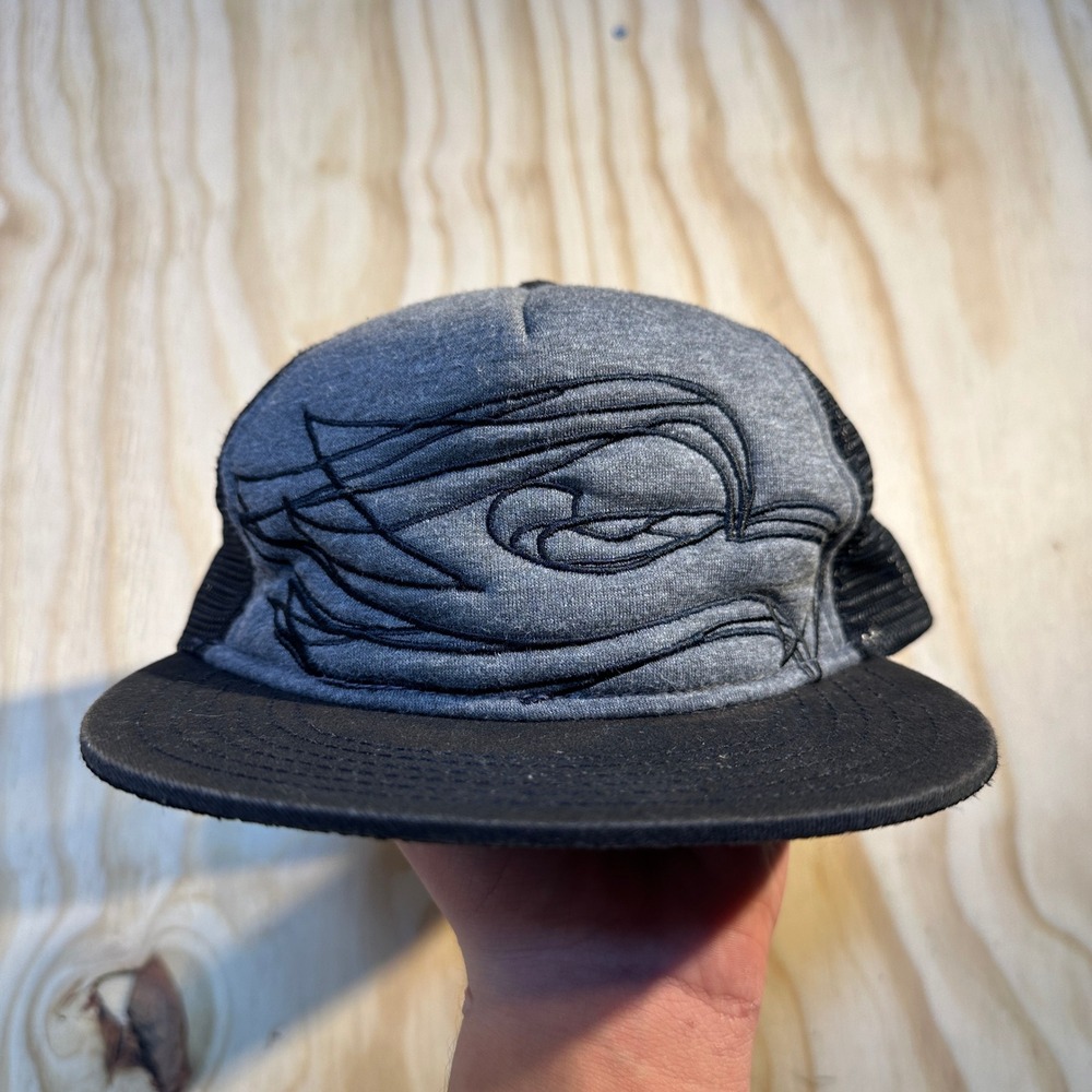 Tony Hawk Grey Black Embroidered Mesh Snapback Trucker Hat OSFA Skater Cap
